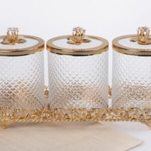 Diamond 3-Piece Jeweled Spice Jar Set 32x18x12cm