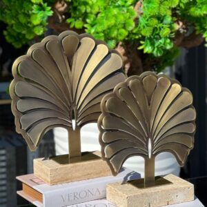 Vintage Travertine Fan Decor