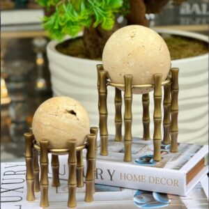 2 Lİ SET BAMBU ALYA DEKOR TRAVERTEN TOP