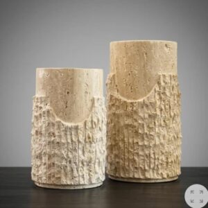 TRAVERTINE 2-PIECE SPLASH VASE SET