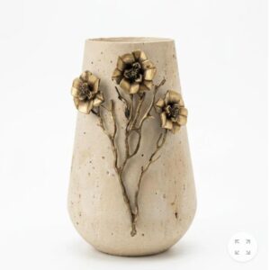 24 CM TRAVERTINE CONICAL FLOWER VASE